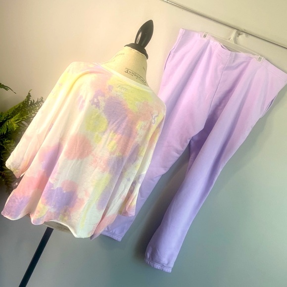 *NSYNC 3X Two Piece Set Tye Dye Short Sleeve Top Jogger Pants - Picture 4 of 6